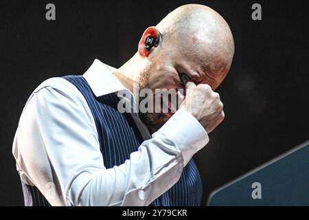 Buenos Aires, Argentina (28 settembre 2024). Cantante e rapper portoricano Residente (René Pérez, ex Calle 13) che si esibisce dal vivo a Buenos Aires. Crediti: Mariano Garcia/Alamy Live News Foto Stock