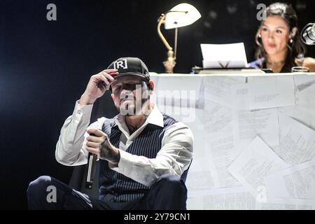 Buenos Aires, Argentina (28 settembre 2024). Cantante e rapper portoricano Residente (René Pérez, ex Calle 13) che si esibisce dal vivo a Buenos Aires. Crediti: Mariano Garcia/Alamy Live News Foto Stock