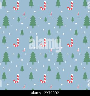 Alberi di Natale neve con sfondo blu Illustrazione Vettoriale