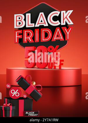 Sconti del Black Friday fino al 50% Illustrazione Vettoriale
