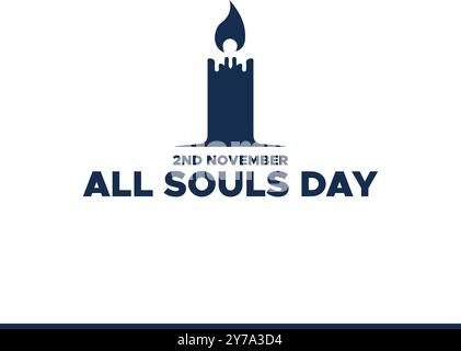 All Souls Day, 2 novembre, biglietto d'auguri, modello modificabile sui social media, illustrazione stock, concept design all Souls Day. Illustrazione Vettoriale