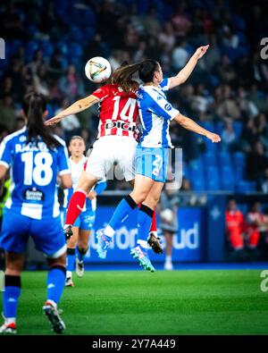 Coruña, Spagna. 28 settembre 2024. La Liga F. RC Deportivo Abanca vs Athletic Club Bilbao. Stadio Riazor. Crediti: Ismael Miján/Alamy Live News Foto Stock