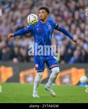 Londra, Regno Unito. 28 settembre 2024. Chelsea V Brighton & Hove Albion - Premier League - Stamford Bridge. Jadon Sancho in azione. Crediti immagine: Mark Pain / Alamy Live News Foto Stock