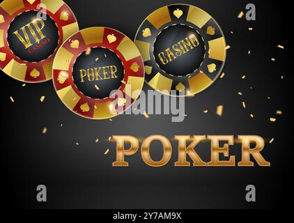 Composizione moderna delle carte da poker Vista dall'alto Illustrazione Vettoriale