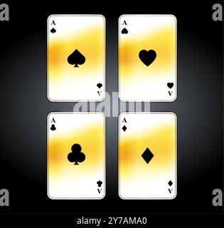 Set di assi per carte da gioco Illustrazione Vettoriale