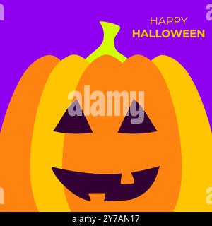 Biglietto d'auguri di Halloween per zucca Illustrazione Vettoriale