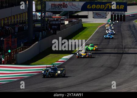 09 RIED Jonas (ger), CAPIETTO Maceo (fra), CAIROLI Matteo (ita), Iron Lynx - Proton, Oreca 07 - Gibson, azione durante la 4 ore del Mugello 2024, 5° round dell'European le Mans Series 2024 sul circuito del Mugello dal 26 al 29 settembre 2024 a Scarperia e San Piero, Italia Foto Stock