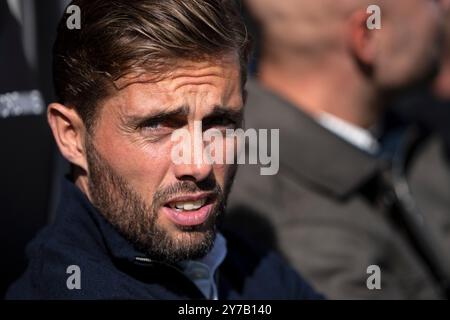 Herning, Danimarca. 29 settembre 2024. L'allenatore di Viborg Jakob Poulsen durante la partita di Super League tra FC Midtjylland e Viborg FF all'MCH Arena di Herning domenica 29 settembre 2024. (Foto: Bo Amstrup/Ritzau Scanpix) credito: Ritzau/Alamy Live News Foto Stock