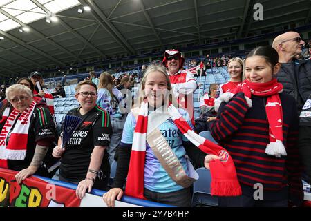 LEICESTER, REGNO UNITO, 29 SETTEMBRE 2024. Tifosi dell'Arsenal in vista della partita di calcio Barclays fa Womens Super League tra Leicester City e Arsenal al King Power Stadium di Leicester, Inghilterra. (Crediti: James Holyoak / Alamy Live News) Foto Stock