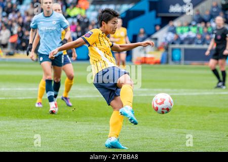 Manchester domenica 29 settembre 2024. Durante il Barclays fa Women's Super League match tra Manchester City e Brighton e Hove Albion al Joie Stadium di Manchester, domenica 29 settembre 2024. (Foto: Mike Morese | mi News) crediti: MI News & Sport /Alamy Live News Foto Stock