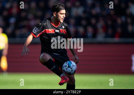 Herning, Danimarca. 29 settembre 2024. Aral Simsir dell'FC Midtjylland durante il match di Super League tra FC Midtjylland e Viborg FF all'MCH Arena di Herning domenica 29 settembre 2024. (Foto: Bo Amstrup /Ritzau Scanpix) credito: Ritzau/Alamy Live News Foto Stock