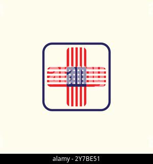 Design del logo Modern Medical and Doctor Healthcare Illustrazione Vettoriale