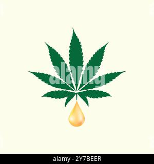 Cannabis Natural Organic Herbal Health care Illustrazione Vettoriale