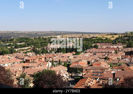 Vedute della città di Avila dalle maestose mura della città di Avila, in Spagna Foto Stock