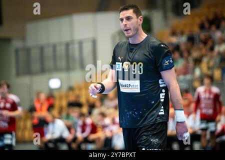 Odense, Danimarca. 26 settembre 2024. Mijajlo Marsenic (93) di Füchse Berlino visto durante la partita di EHF Champions League tra Fredericia Handball Klub e Füchse Berlin alla Jyske Bank Arena di Odense. Foto Stock