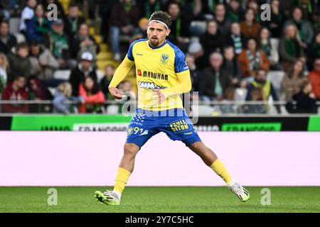 Belgio. 29 settembre 2024. Adriano Bertaccini della STVV nella foto durante una partita di calcio tra Cercle Brugge e STVV, domenica 29 settembre 2024 a Bruges, il giorno 9 della 2024-2025 'Challenger Pro League' 1B seconda divisione del campionato belga. BELGA PHOTO MAARTEN STRAETEMANS credito: Belga News Agency/Alamy Live News Foto Stock