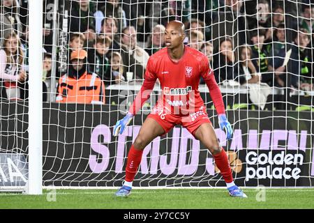 Belgio. 29 settembre 2024. Leobrian Kokubo di STVV nella foto durante una partita di calcio tra Cercle Brugge e STVV, domenica 29 settembre 2024 a Bruges, il giorno 9 del 2024-2025 'Challenger Pro League' 1B seconda divisione del campionato belga. BELGA PHOTO MAARTEN STRAETEMANS credito: Belga News Agency/Alamy Live News Foto Stock