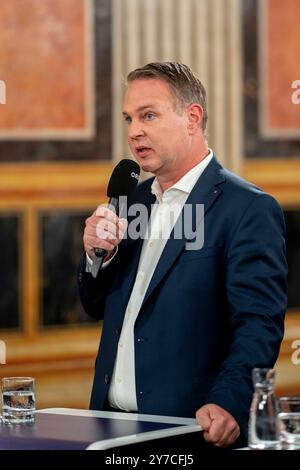 Vienna, Vienna, Austria. 29 settembre 2024. ANDREAS BABLER nel parlamento austriaco dopo le elezioni del Consiglio nazionale in Austria. (Credit Image: © Andreas Stroh/ZUMA Press Wire) SOLO PER USO EDITORIALE! Non per USO commerciale! Crediti: ZUMA Press, Inc./Alamy Live News Foto Stock