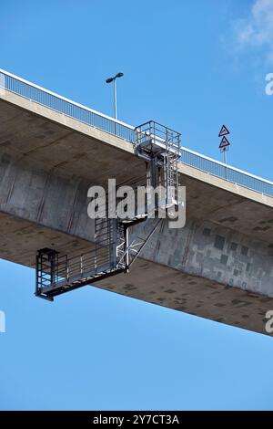 Porto di Amburgo, Amburgo, Germania, 2024 09 29, parte del ponte Koehlbrand ad Amburgo, lavori di costruzione Foto Stock