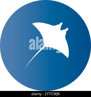 design del logo dell'illustrazione vettoriale dell'icona stingray Illustrazione Vettoriale