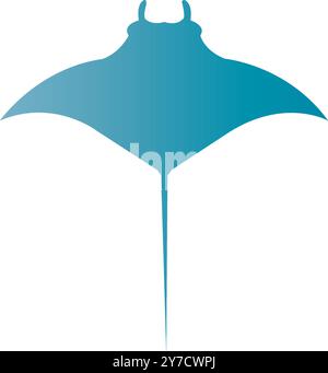 design del logo dell'illustrazione vettoriale dell'icona stingray Illustrazione Vettoriale