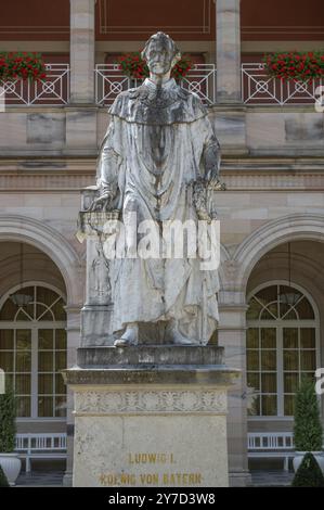 Scultura di Ludovico i, re di Baviera, nel giardino termale delle terme di Kissingen, Bad Kissingen, bassa Franconia, Baviera, Germania, Europa Foto Stock