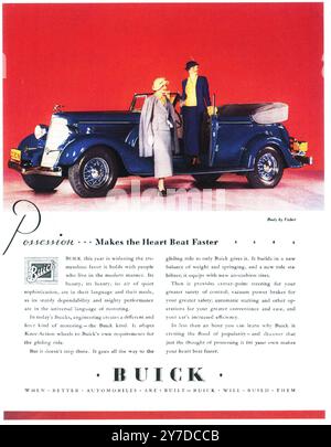 1934 Buick Convertible Body by Fisher Car ad Foto Stock