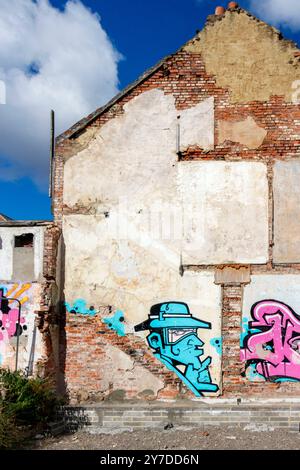 Arte murale dipinta, innesto urbano a sunderland, tyne & Wear, Regno Unito Foto Stock