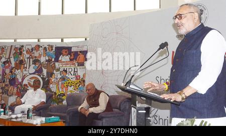 Patna, India. 29 settembre 2024. PATNA, INDIA - SETTEMBRE 29: Il ministro dell'Unione Giriraj Singh tiene la sua conferenza al National Institute of Fashion Technology (NIFT) il 29 settembre 2024 a Patna, India. (Foto di Santosh Kumar/Hindustan Times/Sipa USA ) credito: SIPA USA/Alamy Live News Foto Stock