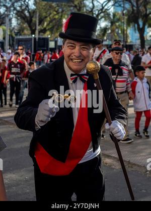 Buenos Aires, Argentina. 29 settembre 2024. Il River Plate Atlético Club riceve il Talleres de Córdoba Club in una nuova data della "Afa Professional Soccer League" allo stadio Mas Monumental. SOLO PER USO EDITORIALE @FACAMORALES credito: Facundo Morales/Alamy Live News Foto Stock