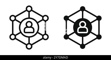Traccia modificabile e set di icone Web piene di stakeholder. Illustrazione vettoriale Illustrazione Vettoriale