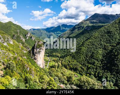 Orsomarso da un drone, Cosenza, Calabria, Italia Foto Stock