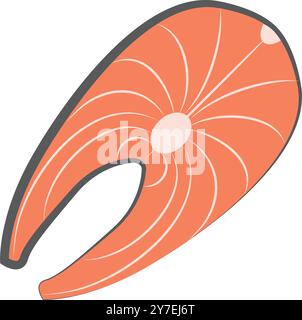 Icona del filetto di salmone fresco. Vettore. Illustrazione Vettoriale