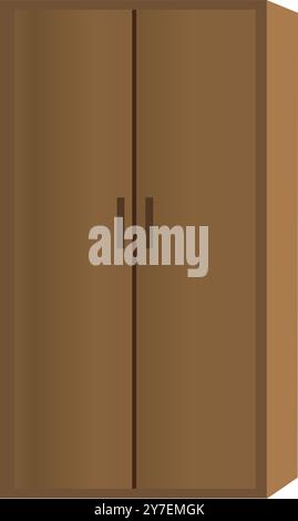 Illustrazione del design minimale del cassetto. Armadietto vettoriale con design almirah per l'animazione dei cartoni animati icona di sfondo bianco isolata. Stoccaggio in magazzino in legno marrone Illustrazione Vettoriale