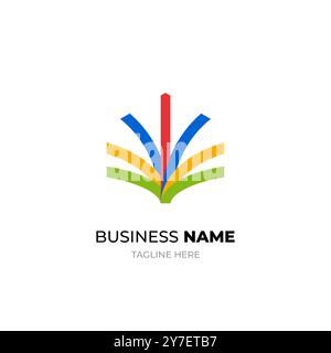 Logo in fibra di cavo per aziende. Servizi Internet con logo in fibra ottica Illustrazione Vettoriale