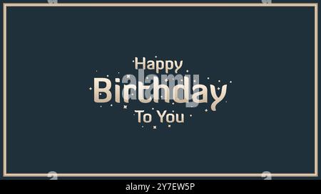 Buon compleanno a voi Golden Text with Modern font in vettoriale. Illustrazione Vettoriale