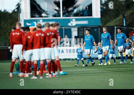 Danimarca. 29 settembre 2024. Superliga match tra Lyngby Football Club e Silkeborg IF al Lyngby Stadium domenica 29 settembre 2024. Crediti: Ritzau/Alamy Live News Foto Stock