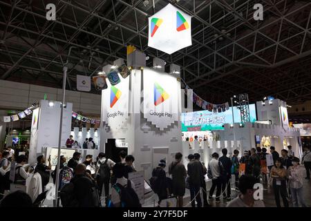 Chiba, Giappone. 26 settembre 2024. Stand di Google Play al Tokyo Game Show 2024. - 20240926 PD24086 credito: APA-PictureDesk/Alamy Live News Foto Stock