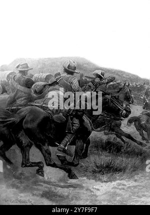 La guerra boera: Un inseguimento severo e uno lungo: Imperial Yeomanry tagliava fuori la parte posteriore del convoglio di de Wet. Foto Stock