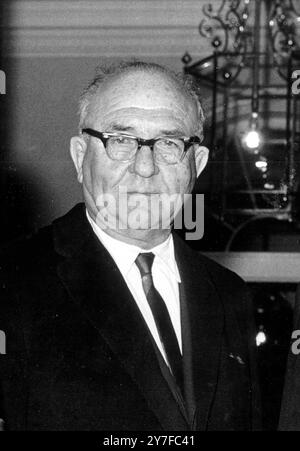 Levi Eshkol, primo ministro israeliano 17 gennaio 1968 Foto Stock