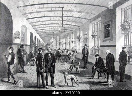 Il Royal Hospital di Betlemme, Londra. La galleria per gli uomini. 1860 Foto Stock
