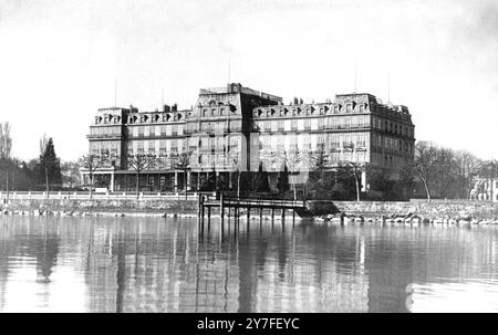 Sede della società delle Nazioni, Ginevra. Ex Hotel National il 2 gennaio 1924 Foto Stock
