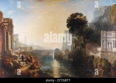 JMW Turner, Dido building Cartagine, o, The Rise of the Carthaginian Empire, painting in oil on canvas, 1815 Foto Stock