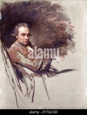 George Romney (1734-1802), incompiuto Self Portrait painting in oil on canvas 1784 Foto Stock