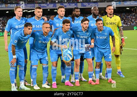 Napoli, Italia. 30 settembre 2024. Italia, 29 marzo 2024: Squadra durante il campionato italiano di serie A 2024-2025 partita di calcio tra Napoli e Monza allo stadio di Maradona, Italia (felice De Martino/SPP) credito: SPP Sport Press Photo. /Alamy Live News Foto Stock