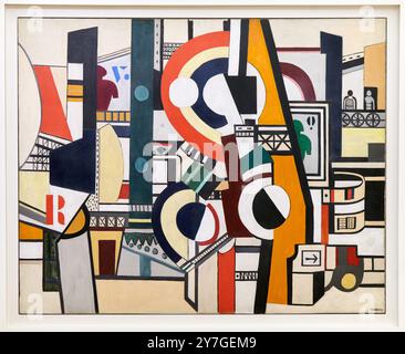 Les Disques dans la ville, 1920, Fernand Léger, 1881, Argentan (Francia) - 1955, gif-sur-Yvette (Francia), Centre Pompidou, National Museum of Modern and Contemporary Art, Parigi, Francia. Foto Stock