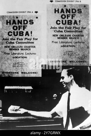 WARREN COMMISSION EXHIBIT RE ASSASINATION OF JFK A DALLAS WITH LEE HARVEY OSWALD / ; 28 SETTEMBRE 1964 Foto Stock