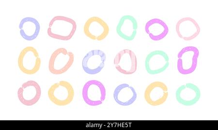 Forme astratte color pastello, cornici. Doodle Illustrazione Vettoriale