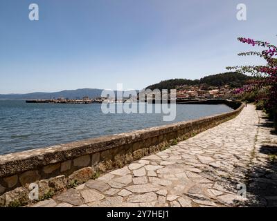 Vista su campo da Lua a Muros, Galizia, Spagna Foto Stock