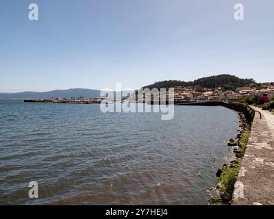 Vista su campo da Lua a Muros, Galizia, Spagna Foto Stock